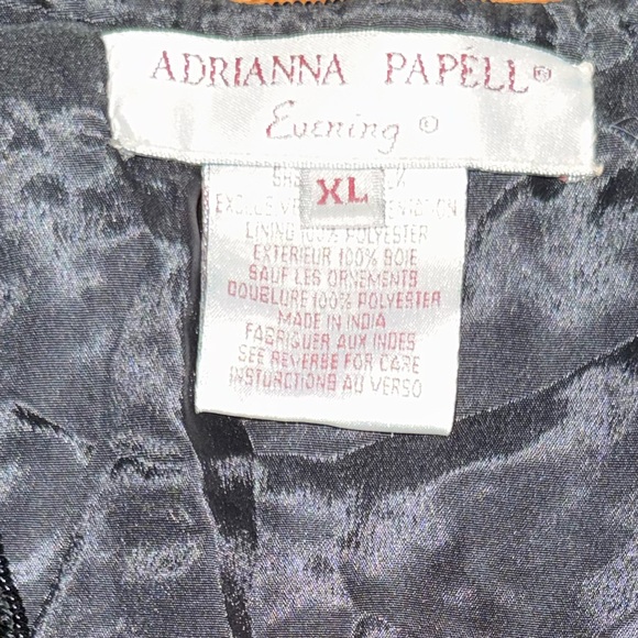 Vintage Adrianna Papell Evening Beaded Black Bolero Formal Shrug Jacket - XL - Picture 5 of 5